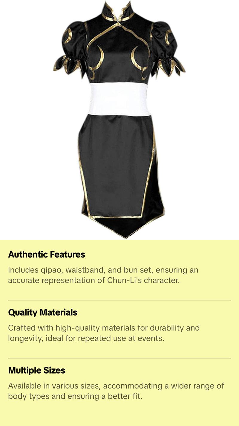 Chun-Li Cosplay Costume - Street Fighter Anime Costume for Women Chun-Li Cosplay Costume - Street Fighter Anime Costume for Women