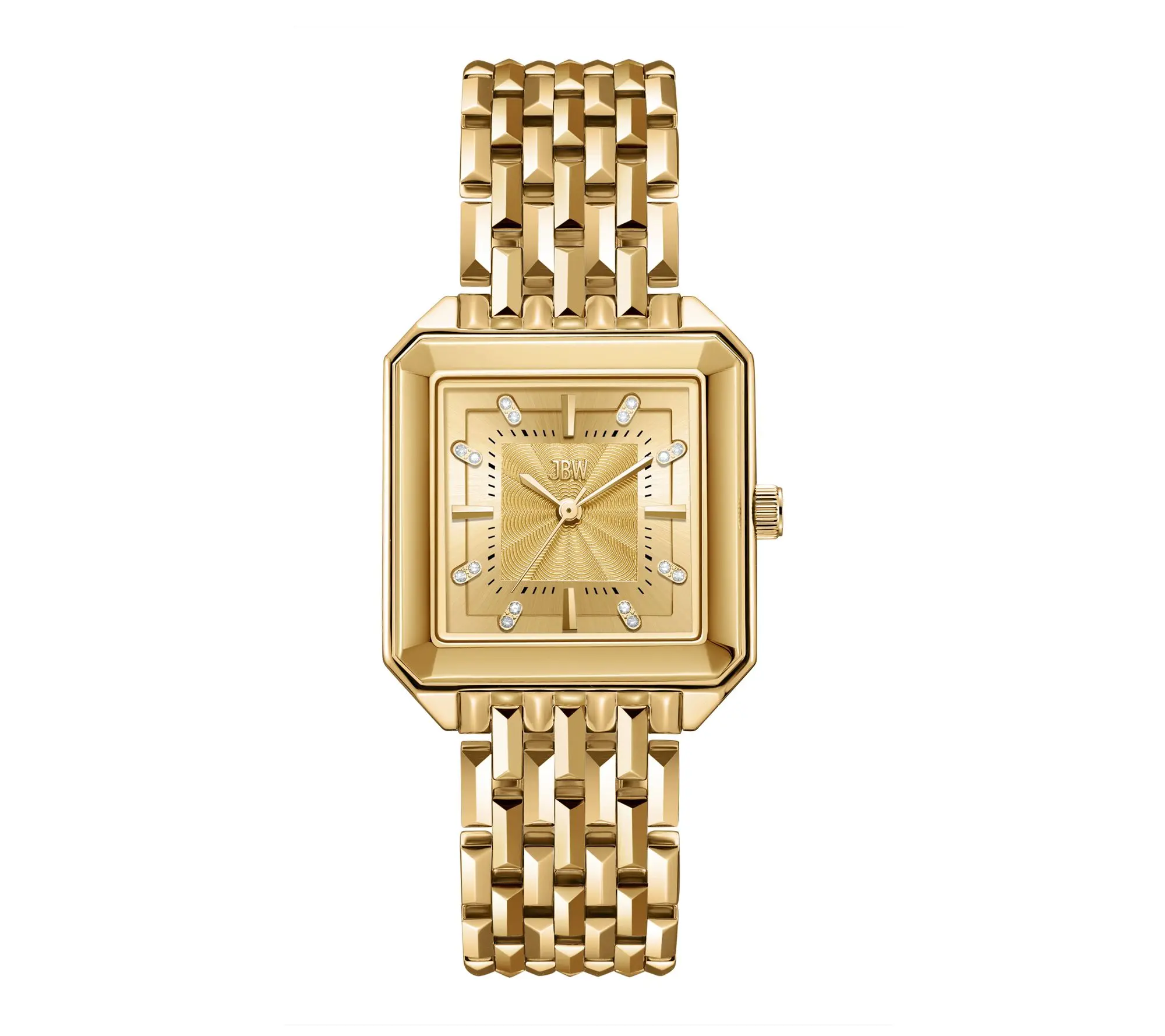 JBW Women's Astra 18K Gold Plated Square Crystal Watch