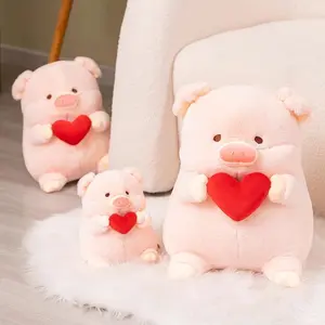 20/30 Cartoon Pig Hold Heart Plush Toys Cute Soft Lovely Stuffed Pillows Dolls For Birthday Festival Gift