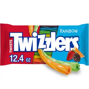 TWIZZLERS Twists Rainbow Flavored Licorice Style, Chewy Candy Bag, 12.4 oz