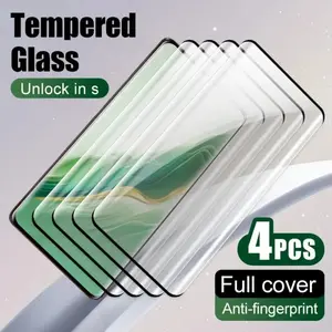 4pcs Full Coverage Curved Tempered Glass Screen Protector Film Compatible With Samsung Galaxy S25 26 Ultra S24 S23 Plus S22 S21 S20 FE Note 10 Note 20 Ultra S10 S10+ S22+ S21+ 9H+ Hardness, 3D Curved Tempered Glass Film