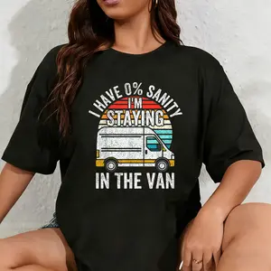 100% Cotton Unisex Vintage I'm Staying in Tha Van Phasmophobia Gamer Man Women T-Shirt