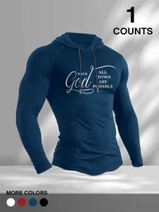 Men's Fashion Hooded Long Sleeve Sweatshirt, Casual Sporty Design, Athletic Hoodies, Comfortable Fabric, Perfect for Daily Wear & Outdoor Activities