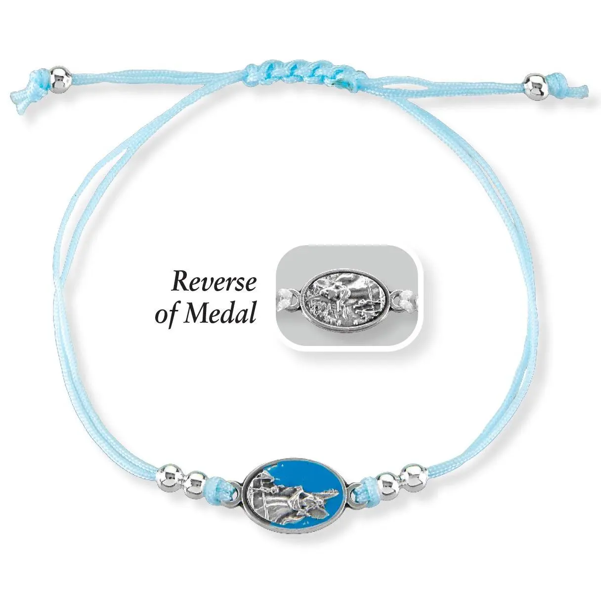 Guardian Angel Bracelet with Epoxied Guardian Angel Medal with Silver Accent Beads.