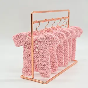 Pink Crochet Baby Onesie Party Favors - Set of 6 Mini Onesie Party Gifts - Handmade Baby Shower Favors & Decor