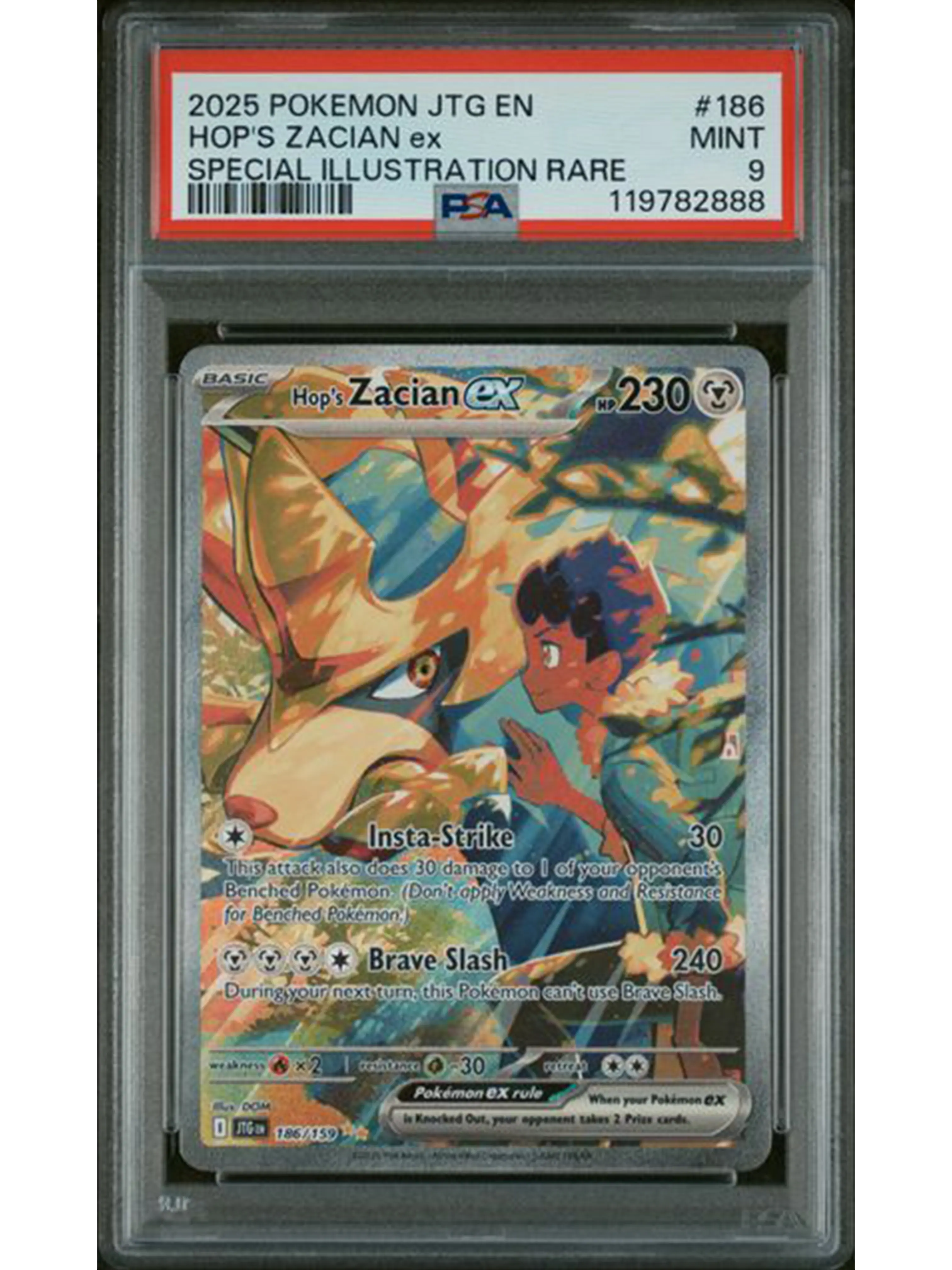 Psa 9 Hop's Zacian ex SIR Pokemon Journey Together (S&V) #186/159