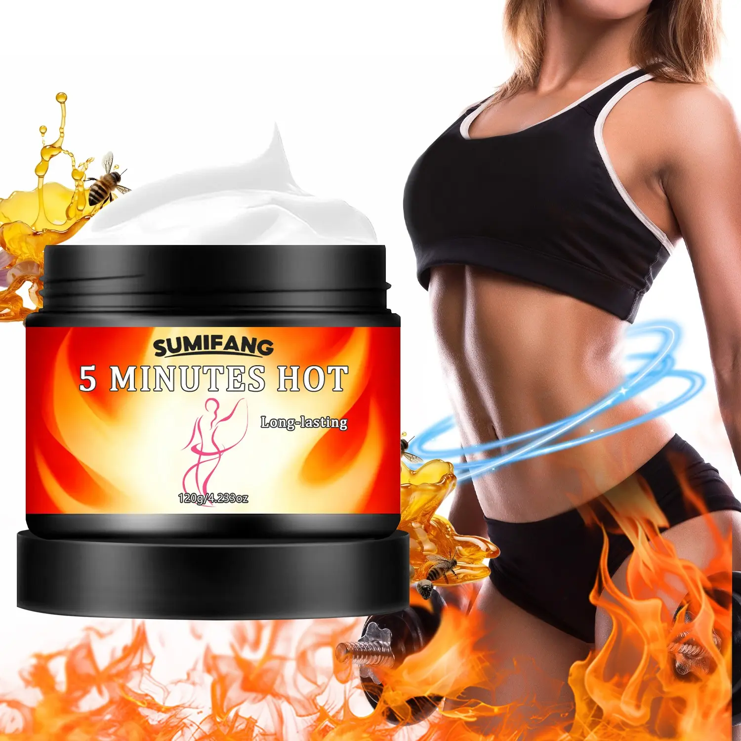 5-Minute Heating Sculpting Cream, Body Shaping Cream, Body Contouring Cream, Firming Skin, Long-Lasting Heat Formula, Full Body Use, Gentle Ingredients, 120g