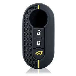 3 Buttons Silicone Car Key Case Cover for Fiat 500 Flip Folding Remote Key Shell for Fiat Punto Panda Car Accessories