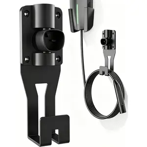 SEVEN SPARTA Charging Cable Holder with 180° Swiveling Holster, Compatible with Tesla Model 3 Model Y Model X Model S Charger Cable Organizer Car Accessories Wall Connector (Black)