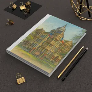 Square Denton, Texas Hardcover Journal Matte, Denton TX Travel Notebook, Cute Gift for Travelers, Denton Cityscape Diary, Unique Graduation