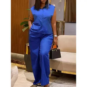 Fashionable Casual Large Size Sleeveless Half Cardigan Collar Suit