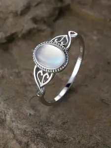 Vintage Synthetic Moonstone Ring for Women, Vintage Promise Rings, Fashion Engagement Rings, Bride Engagement Ring Wedding Jewelry, Elegant Daily Wear Accessory for Her, Elegant Everyday Ring （with box）