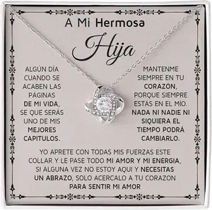 Regalo Para Hija, Regalos Para Hija, Para El Amor De Mi Vida, Collar Y Mensaje, Daughter Necklace Gift