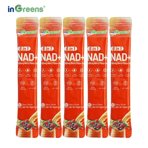 【5 packets】inGreens NAD+ 1200mg -Berry Flavor Gel Supplement for Anti-Aging, Energy, and Focus - Travel Packets