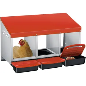 Nesting Boxes for Chickens, 3/4 Holes Chicken Nesting Box with Removable Tray, Easy Egg Collection, Roll Away Nesting Box for Hens, Chicken Coop