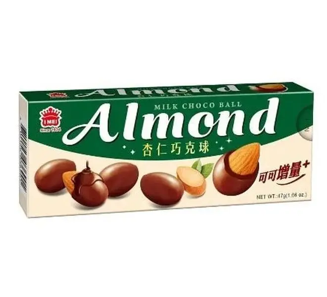 IMEI Creamy Crunchy Almond Chocolate Ball Snack, Milk Chocolate Flavor, Individual Packs - 47g
