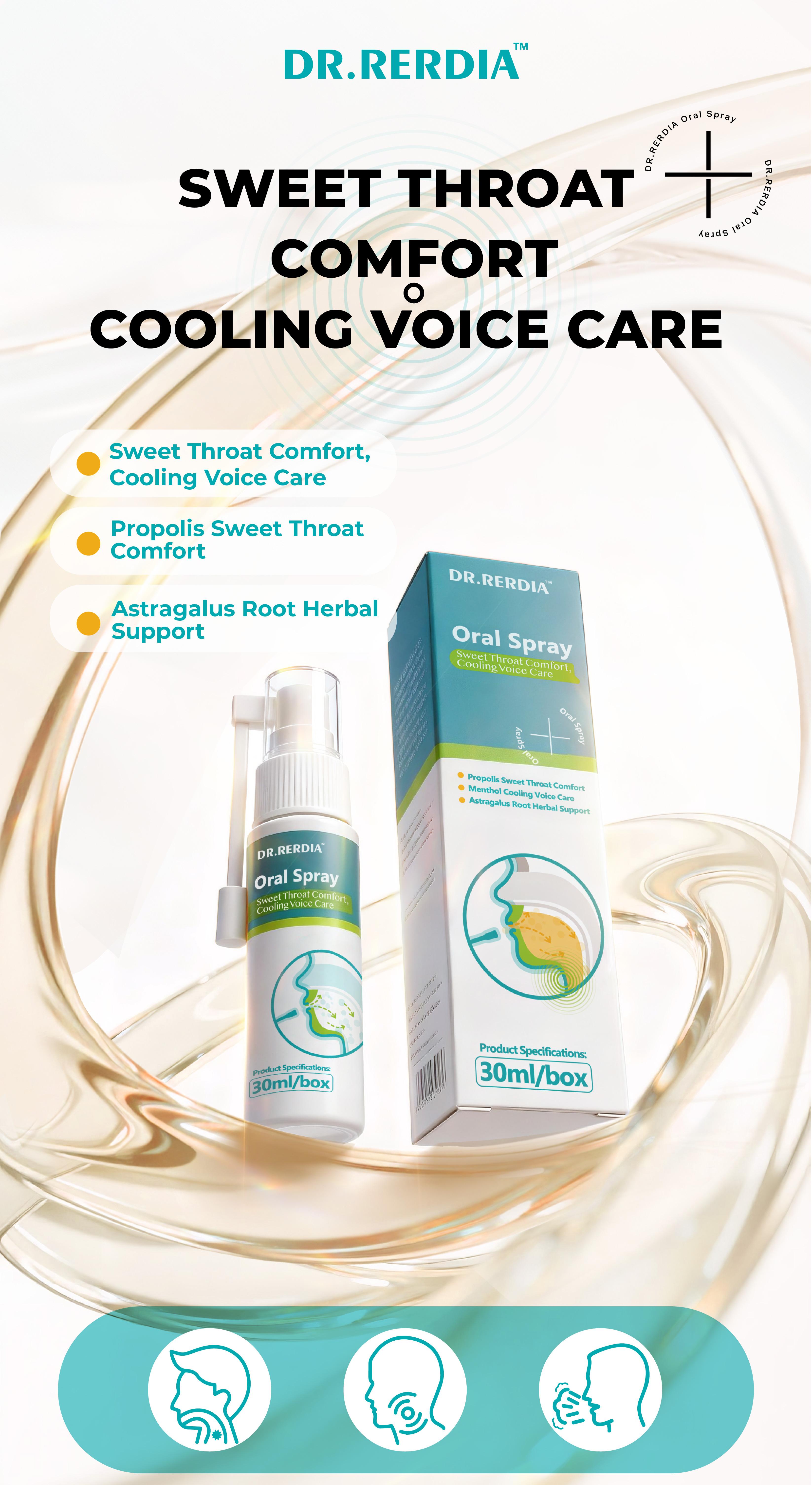 [In Stock]DR.RERDIA Oral Spray with Propolis, Menthol & Astragalus Root — Gentle Daily Care