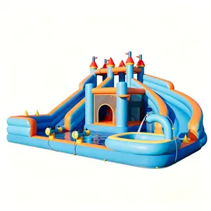 [MothersDayGift]Vanacc Inflatable Bounce House, Water Slide with Jumping Area, Climbing Wall and Splash Pool, Indoor Outdoor Jumper for Big Children, Air Blower Included,Mother's Day Gifts#SummerVibes