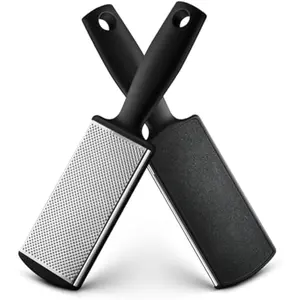 Foot Files Callus Remover Stainless Steel Foot Rasp and Dual Sided Feet File Professional Scrubber Pedicure Tools Premium for Feet Care Remove Hard Skin, Black home
