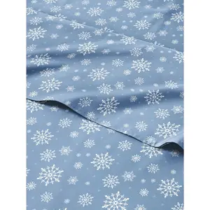 Queen Christmas Blue Snowflakes Sheet Set - Holiday Xmas Pattern Bedding Set - Deep Pockets - Snug Fit - 4 Piece - Wrinkle Free - Cooling Festive Winter - Holiday Sheets for Women, Men, Kids & Teens
