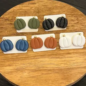 Handmade Clay Pumpkin Earrings