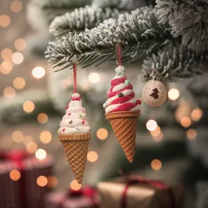 Frosty Ice Cream Cone Ornaments