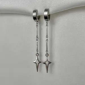 Cross star pendant long chain earrings for men and women can be given as gifts y2k