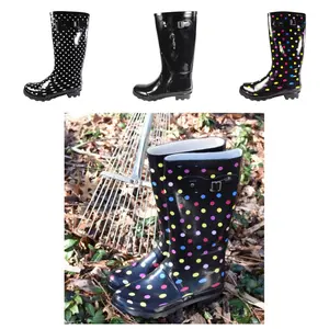 Norty Womens Hi Calf 14 Inch Tall Rain Boot 38740 Gloss Finish