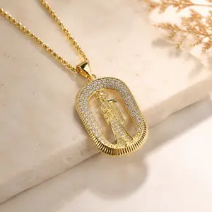【AMKMAX】14K Gold Plated Grim Reaper Pendant Necklace for Men, Iced Out Rectangle Frame Chain, Hypoallergenic Hip Hop Streetwear Jewelry Gift