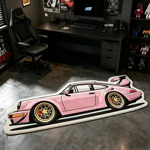 Unique Cartoon Car Rug, Stylish Bedroom Bedside Carpet, Soft Comfortable Long Strip Rug for Living Room, Sofa, Lounge, Closet, Soft Area Rug