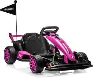 【Christmas Gift】Pink 24V Electric Go Kart For Kids Ages 6 To 12 Adjustable Seat Variable Speed Mode High Speed Racing Silent Eva Tires And Durable Steel Frame Pink