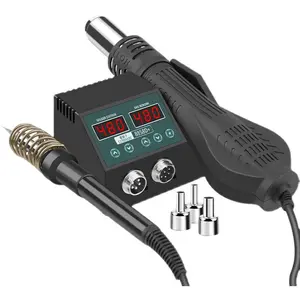 Compact Portable Hot Air Rework Station with Digital Display Adjustable Temperature for Home DIY and Mobile Phone Repair