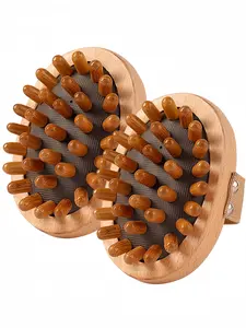 LMMAKE Handheld Wooden Massager Body Brush Meridian Tapping Design for Lymphatic Stimulation Reduces Cellulite Appearance Relieves Muscle Tension Ideal for Post Workout Recovery Home Spa Treatments & Self Care Routines