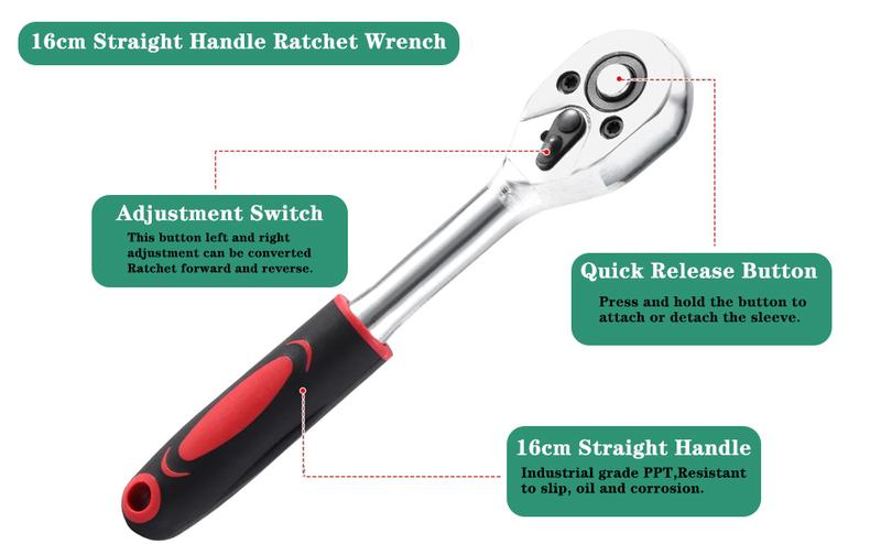 46pcs Car Repair Machinery Tools Set, Household Machinery Tools, Socket Wrench Diy Repair Tool Kit, Ratchet Screwdriver Compatible with Car Repair & Bicycle Repair, Hardware Toolbox Compatible with Auto Repairing, Valentine's Day Gifts for Husband and Man