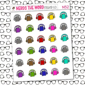 Audio Book Icon Sticker Sheet