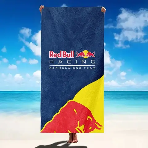 Bull Racing F1 Beach Towel, Soft Super Absorbent Microfiber, Lightweight, Quick Drying Towel, Perfect for Beach, Events, Travel, Camping, Microfiber Beach Towels for Adults
