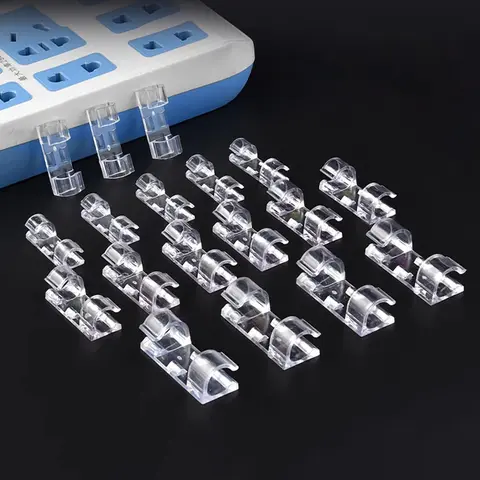Self Adhesive Wire Holder, 20pcs/40pcs Clear Cable Clip, Wire Management Clip for Home Office Desk Organisers, Cable Management Clips