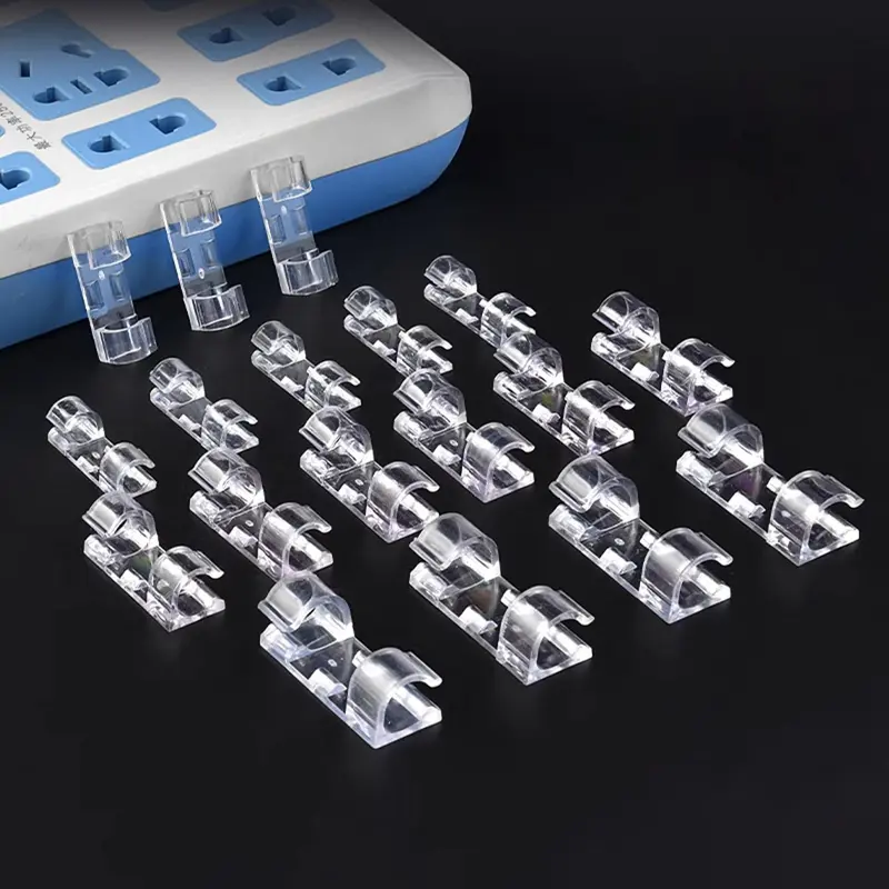 Self Adhesive Wire Holder, 20pcs/40pcs Clear Cable Clip, Wire Management Clip for Home Office Desk Organisers, Cable Management Clips
