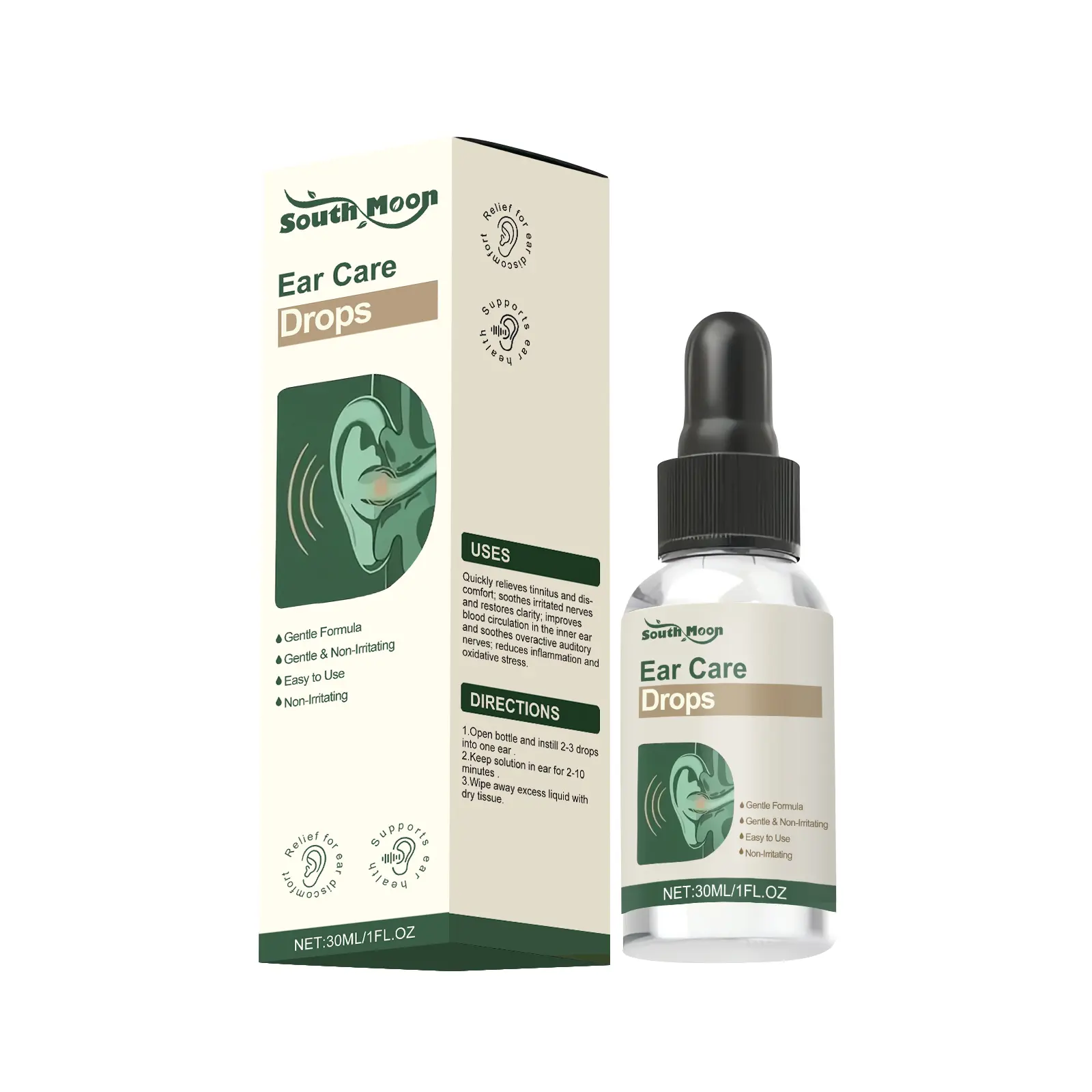 South Moon Ear Care Drops With Mild Ingredients: Daily Cleaning And Massage Drops For Ear Discomfort