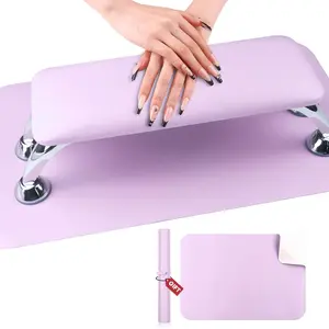 SAVILAND Big Nail Arm Rest, Super-Comfort Arm Rest for Nails Tech with Microfiber Leather Mat Height Hand Pillow Cushion Nail Supplies Salon Manicure