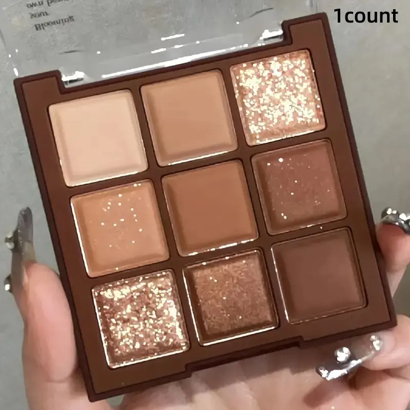 9 Color Shimmering Eyeshadow Palette Rose Gold Matte and Shimmer Highly Pigmented Shades Long Lasting High Pigment Natural Makeup Suitable for Beginners Waterproof