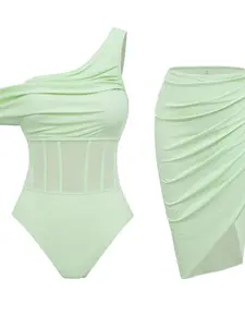 Women's One-Piece Swimsuit, Sexy Waist Cinching High Stretch Swimwear, Essential Beach Vacation Wear, Swimsuit Bodysuit, Swimming Suit