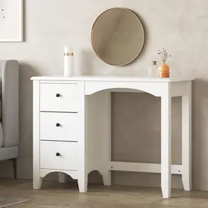 Nicole Selection Ivory White End Side Table - 70KG Load Sturdy E1 MDF & Solid Pine Wood, Elegant Living Room Nightstand with UV Finish
