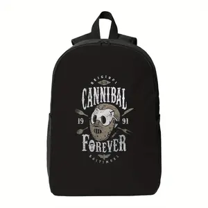 Lecter Cannibal Backpack - Cannibal Graphic Print School Bag, Horror Theme Laptop Backpack for Anime Fans, Gothic Birthday Gift for Cannibal Movie Lovers ( &) - Durable Zipper Closure Backpack, Sturdy Straps, for Teenager