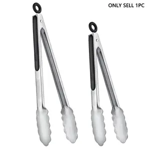 Stainless Steel Kitchen Tongs, Locking Metal Food Tongs for Cooking & Serving, Non-Slip Grip Ideal for BBQ & Grill Use, Kitchen Utensils