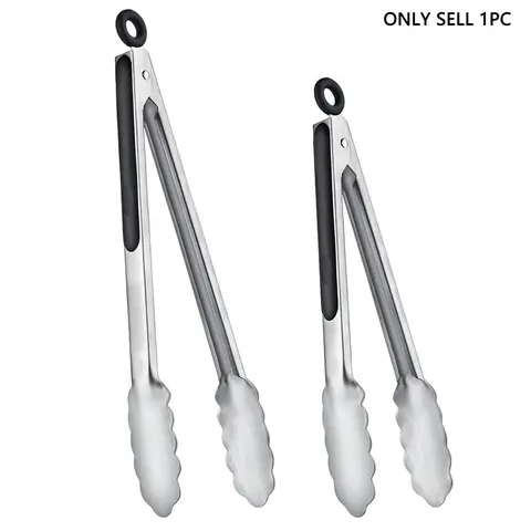 Stainless Steel Kitchen Tongs, Locking Metal Food Tongs for Cooking & Serving, Non-Slip Grip Ideal for BBQ & Grill Use, Kitchen Utensils, Kitchen Tool, Kitchen Supplies, Cooking Tools, Stainless Steel Kitchenware, Home And Kitchen