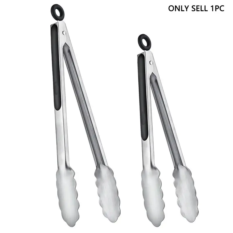 Stainless Steel Kitchen Tongs, Locking Metal Food Tongs for Cooking & Serving, Non-Slip Grip Ideal for BBQ & Grill Use, Kitchen Utensils, Kitchen Tool, Kitchen Supplies, Cooking Tools, Stainless Steel Kitchenware, Home And Kitchen
