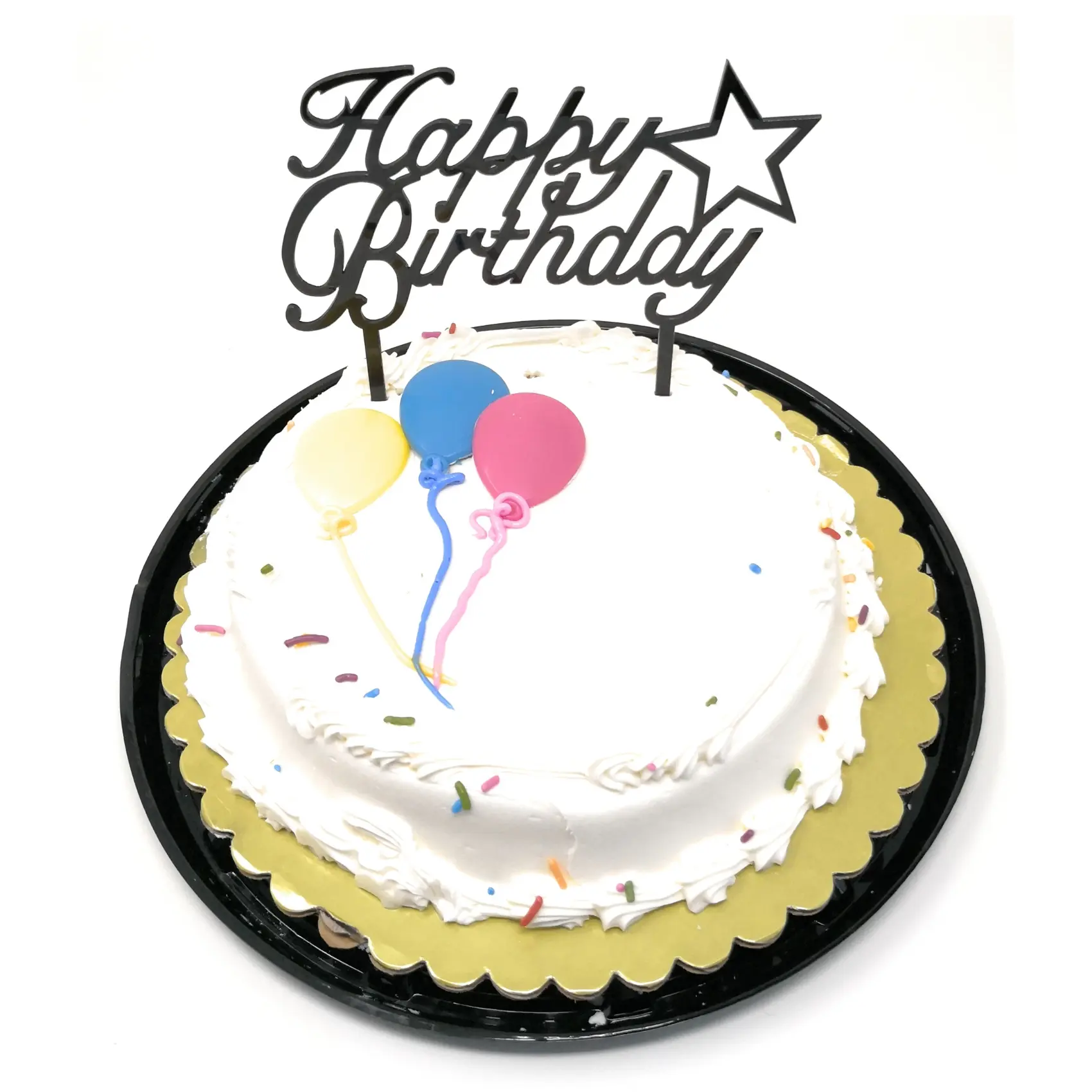 Thy Home Solid Acrylic 1st Birthday Cake Topper - 6.3" x 5.9", Long-Lasting Durable Photo Decoration, Classic Message, Playful Font, Festive Look Festive Party Supply