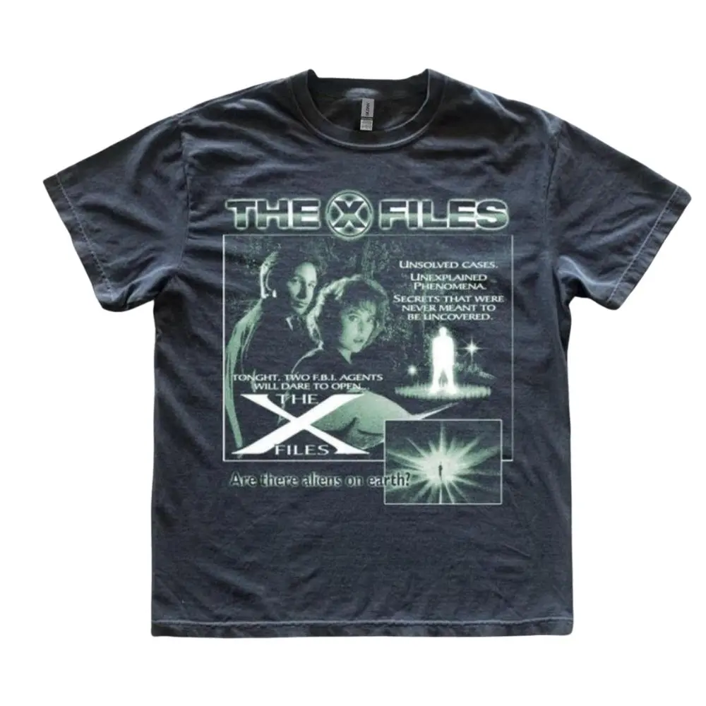 Vintage The X-Files Graphic T-Shirt, Retro Alien Mystery Sci-Fi Tee, 90s Paranormal TV Aesthetic Shirt Gift for Men, Gift for Women, Crew Neck T-shirt, Trending T-shirt