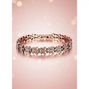 Women’s Adjustable Copper Magnetic Bracelet – Butterfly Design with 3500 Gauss Magnets, Elegant Jewelry